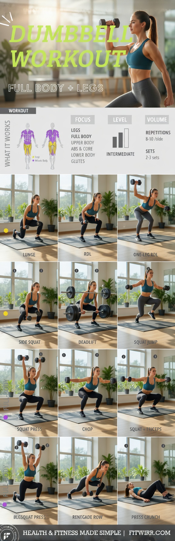 30 Dumbbell Exercises to Sculpt Arms, Shoulders, Back, Legs, and That Booty