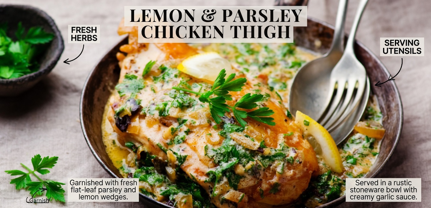 This Skillet Chicken With Lemon Garlic Cream Sauce Recipe Is Superb