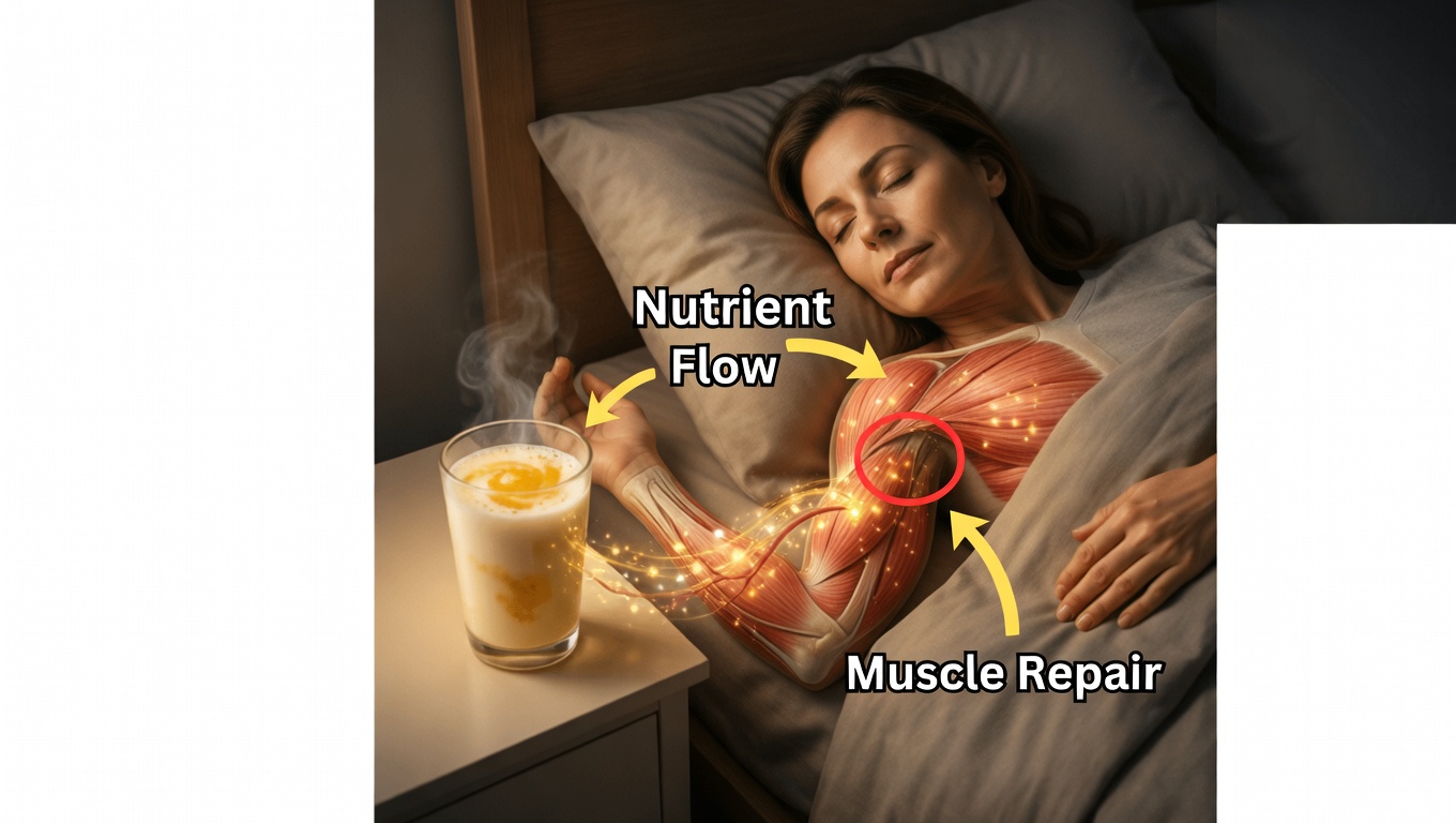 This simple glass of milk with just 2 ingredients before bed is quietly protecting your strength as you age