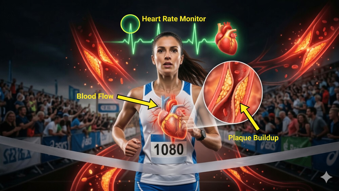 People who exercise the most have nearly six times more plaque in their arteries than casual exercisers yet scientists say their risk of dying from heart disease is no higher