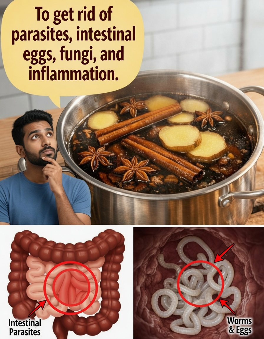 Natural infusion to eliminate parasites, intestinal eggs, fungi, and inflammation
