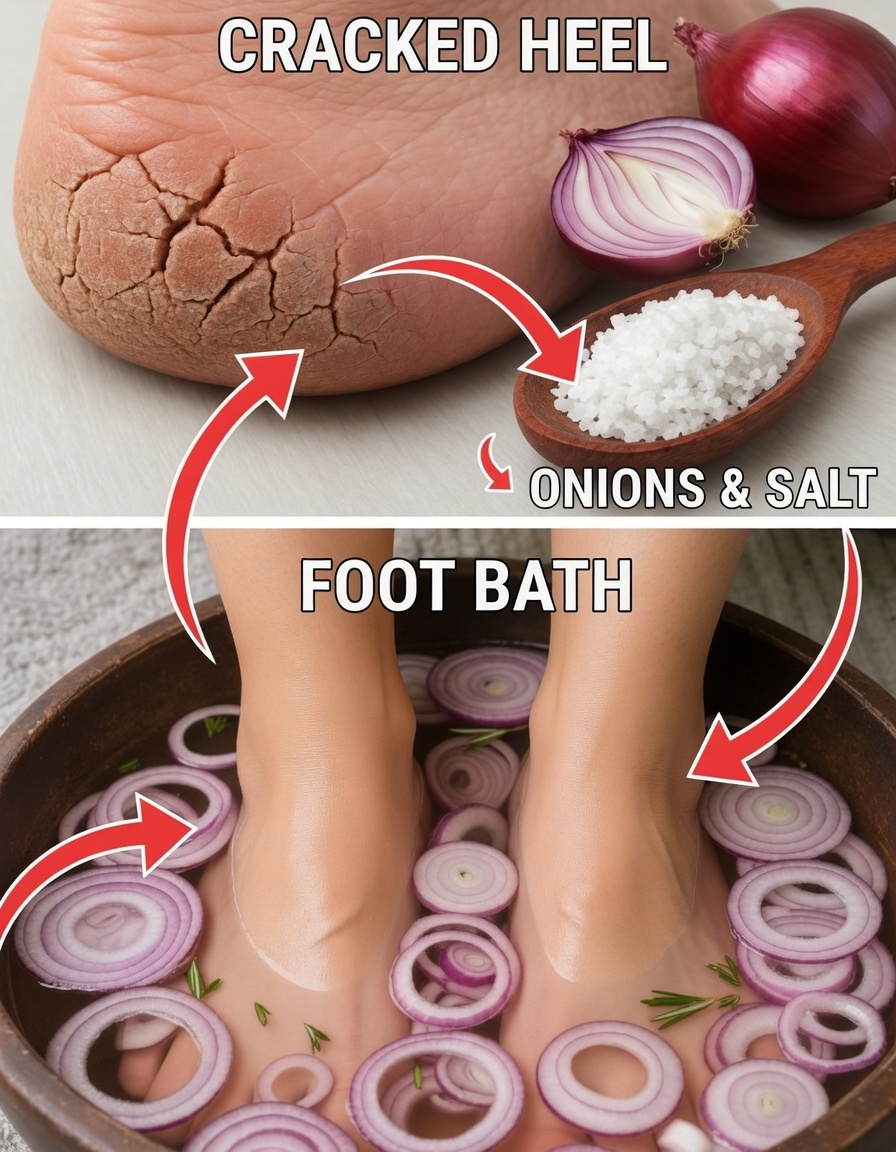 The Secret of Soft Feet: A Natural Home Remedy with Onion and Salt for Cracked Heels
