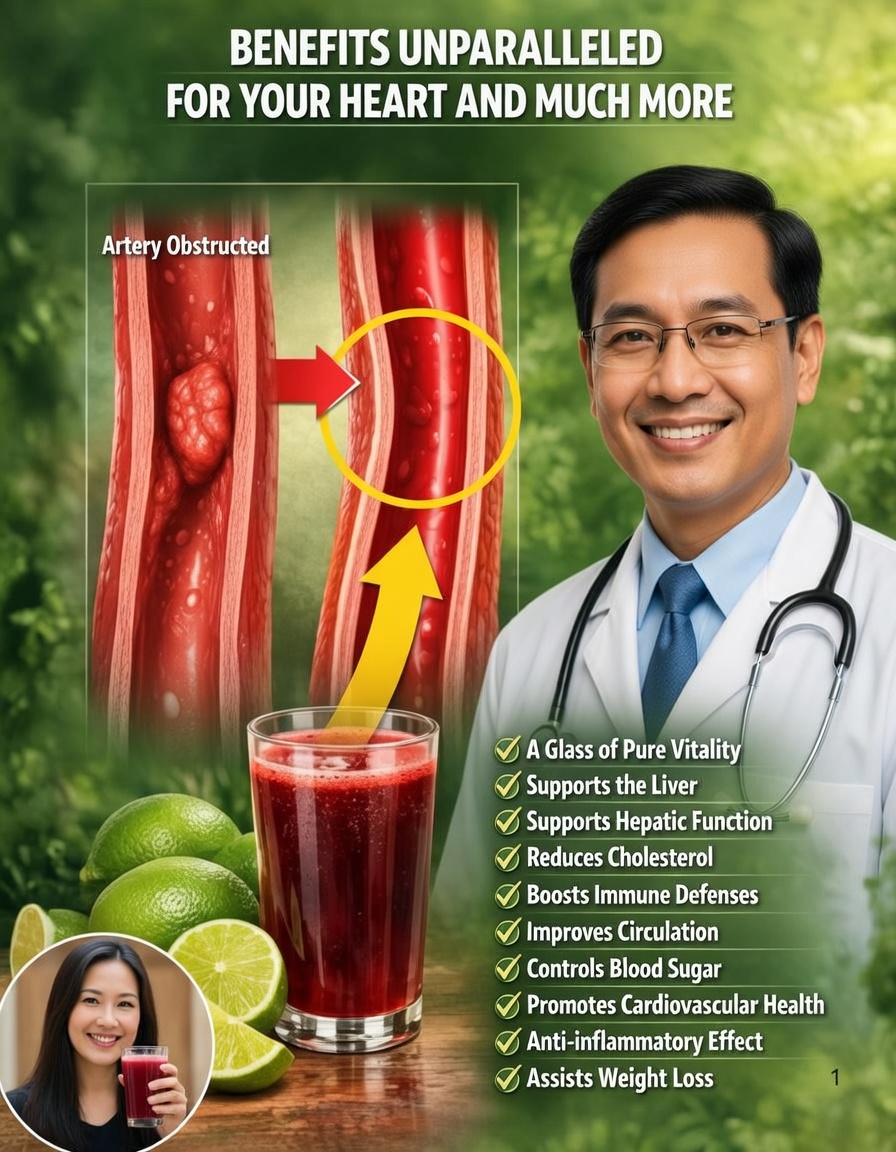 Just one glass of this juice helps treat clogged arteries, reverse them, and lower high blood pressure