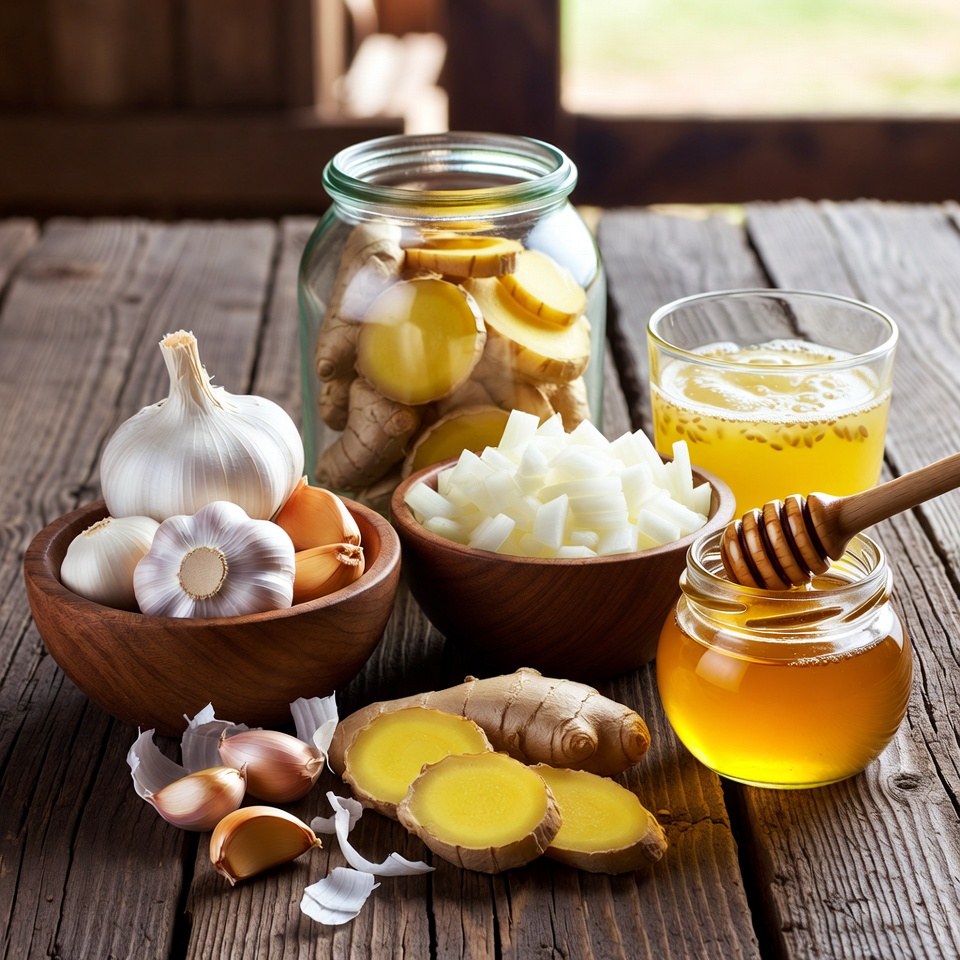 A Natural Remedy for the Flu and Colds: Garlic, Ginger, Onion, Lemon Juice, and Honey – The Ultimate Health Boost