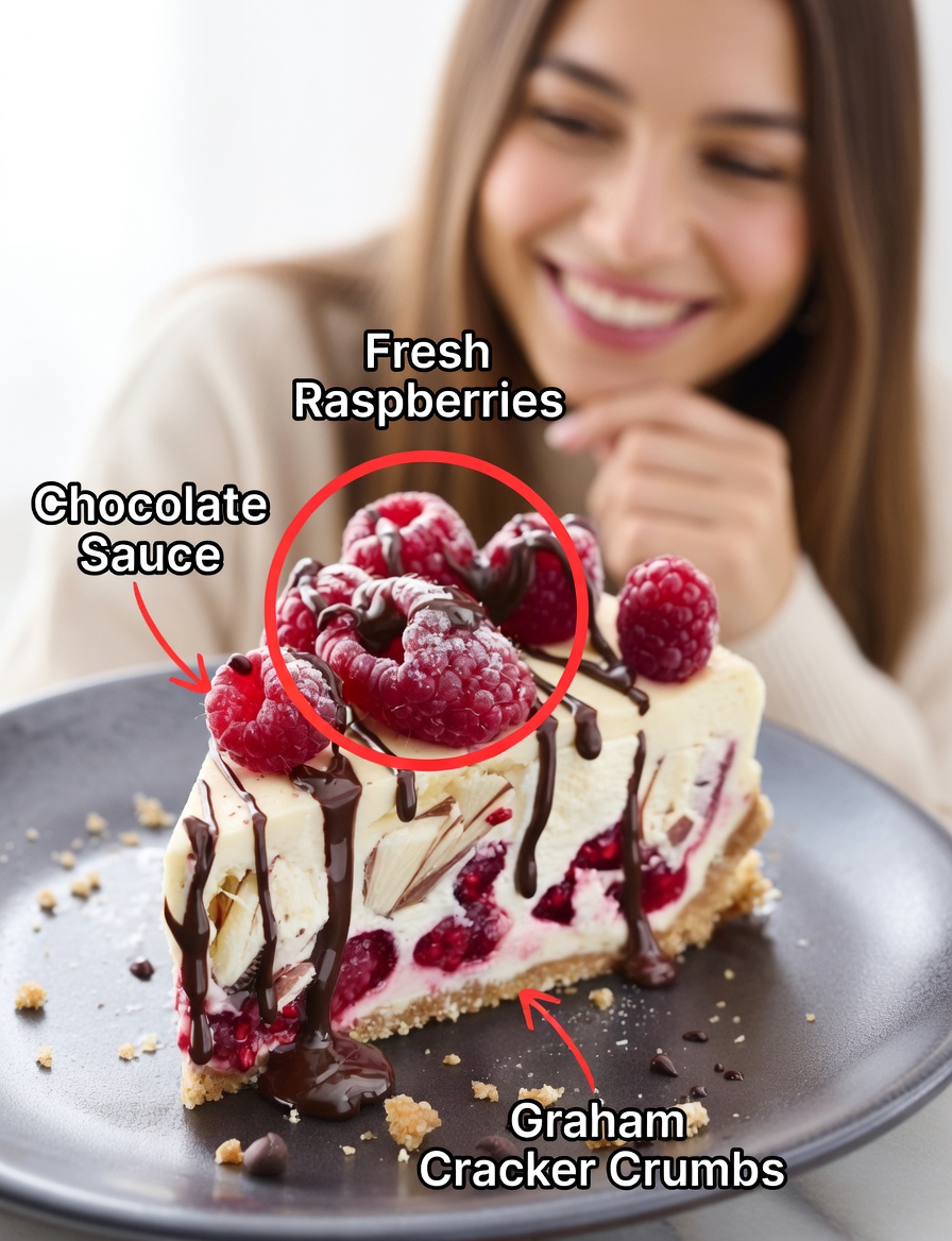 Decadent Raspberry Chocolate Cheesecake