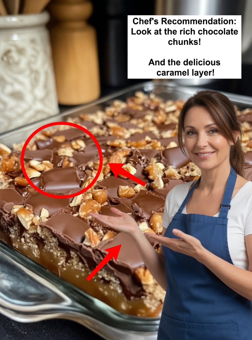 Caramel Chocolate Crunch Bars