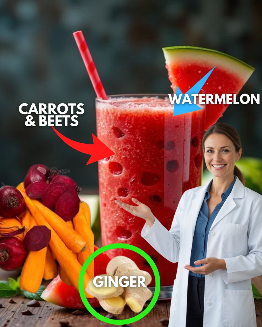The Drink Every Woman Needs: Watermelon Juice with Carrot, Beetroot, and Ginger
