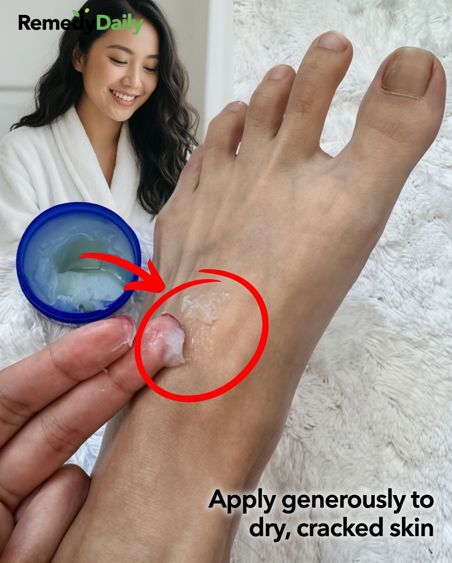 Woman rubs Vicks VapoRub on her feet before sleeping for this brilliant reason