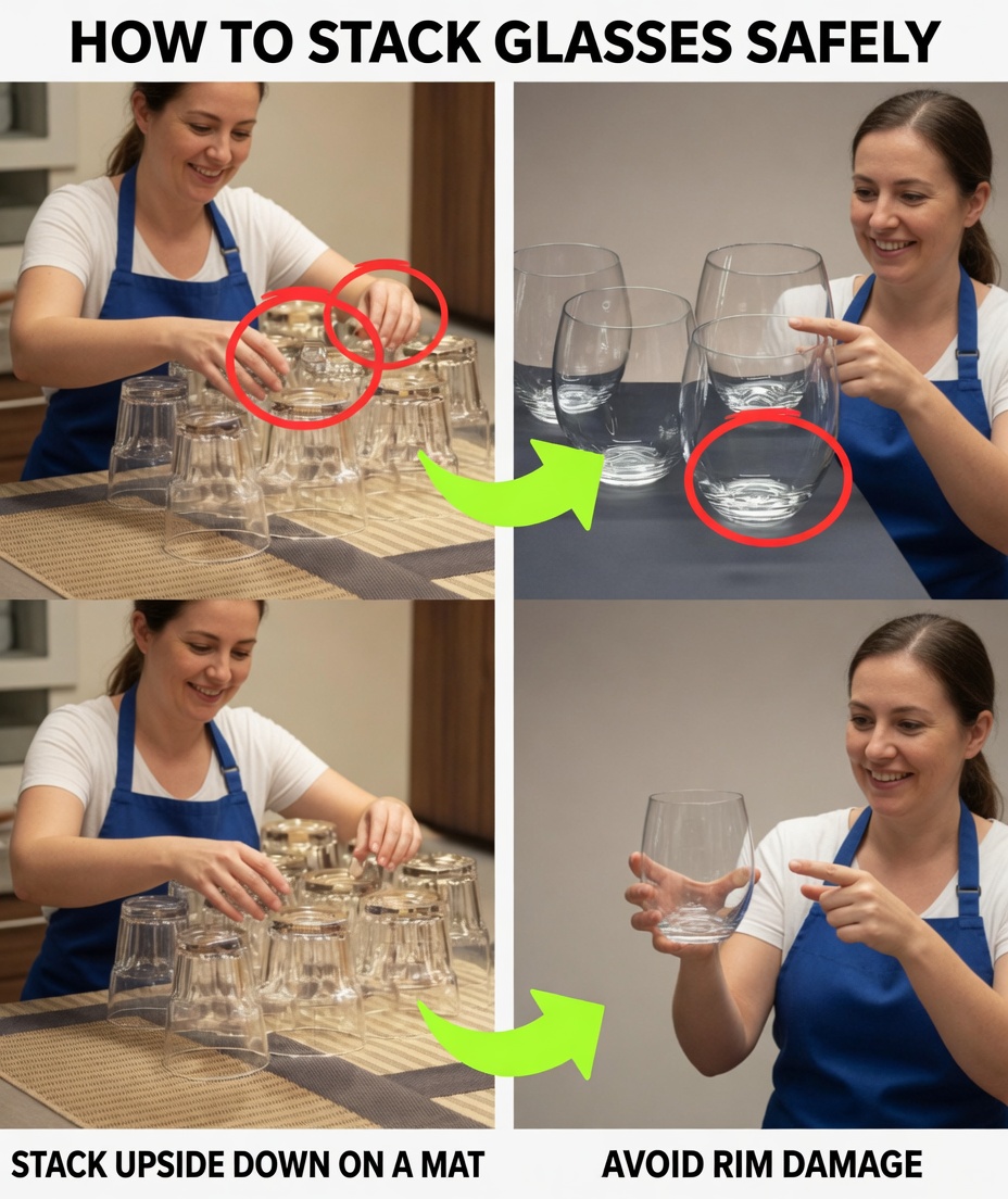 Should the glasses be facing up or down? We were all convinced it was the other way around.