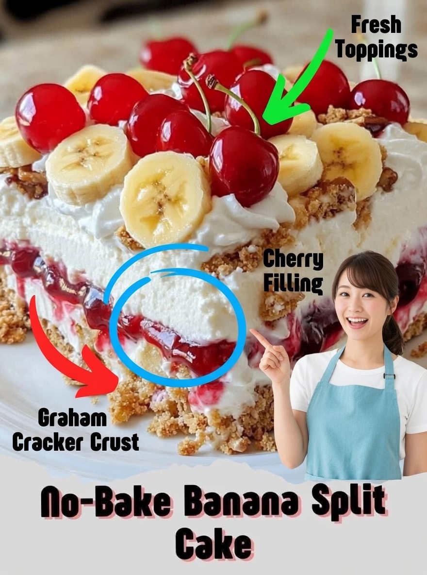 No-Bake Banana Split Cake