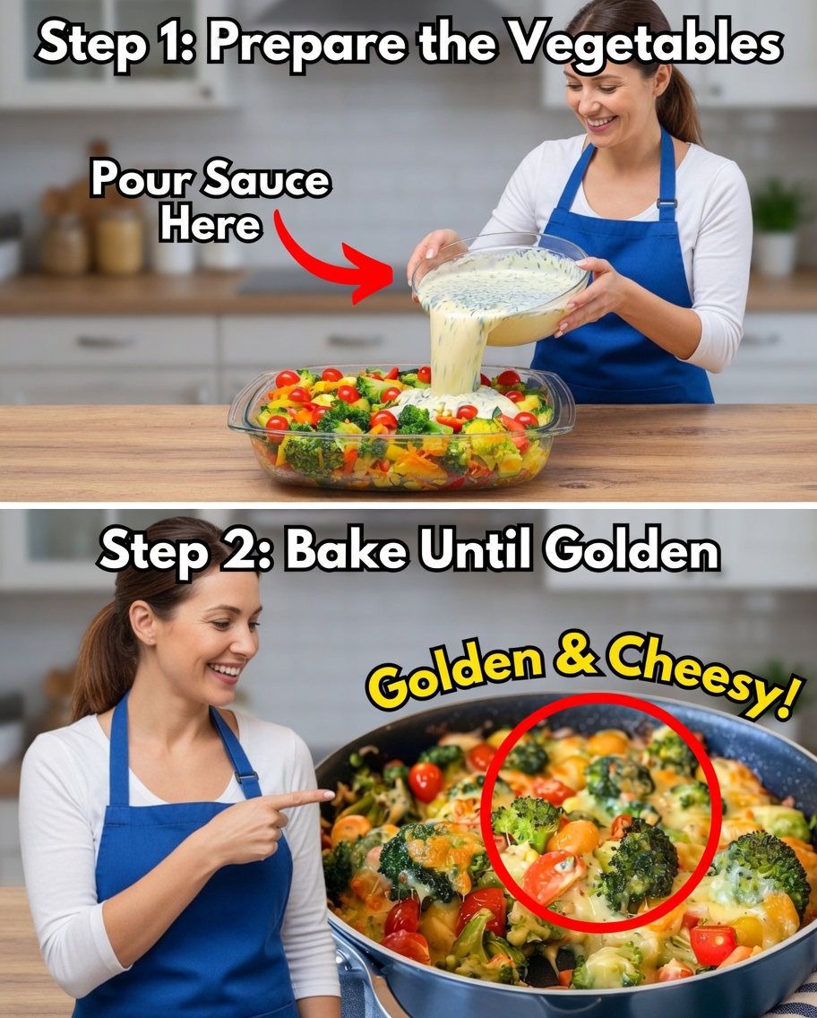 Creamy Baked Broccoli with Tomatoes and Kale Casserole Recipe