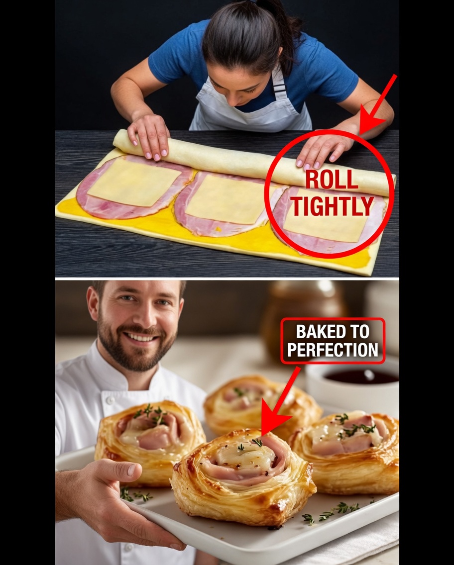 Ham and Cheese Puff Pastry Pinwheels