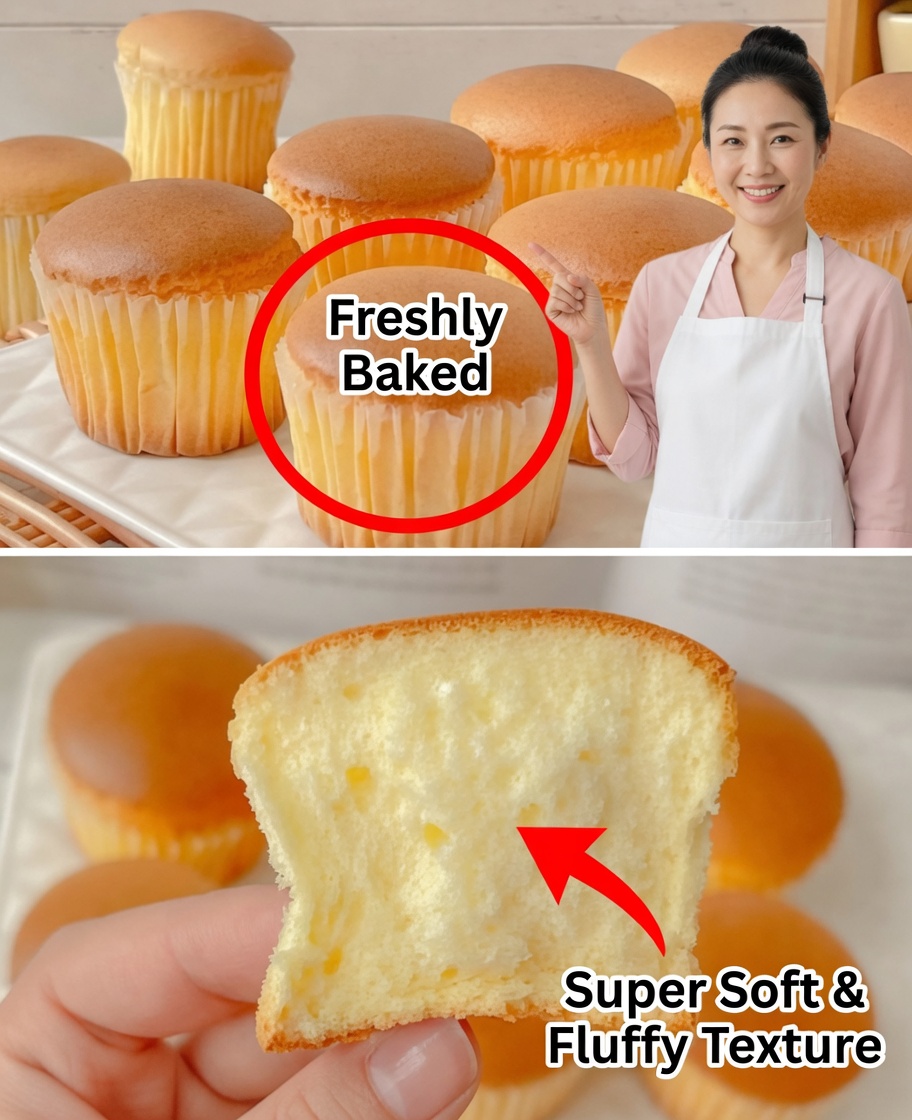 Fluffy Japanese Cotton Cheesecake Cupcakes Recipe
