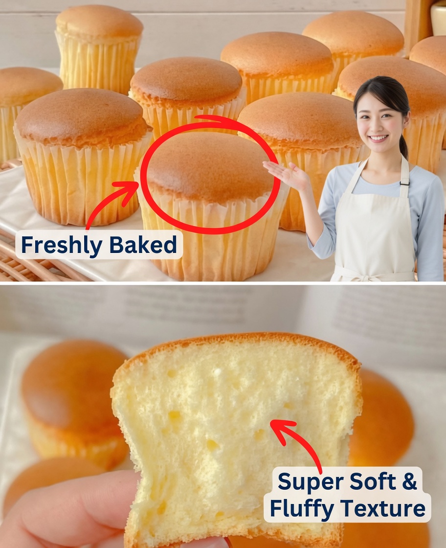 Fluffy Japanese Cotton Cheesecake Cupcakes