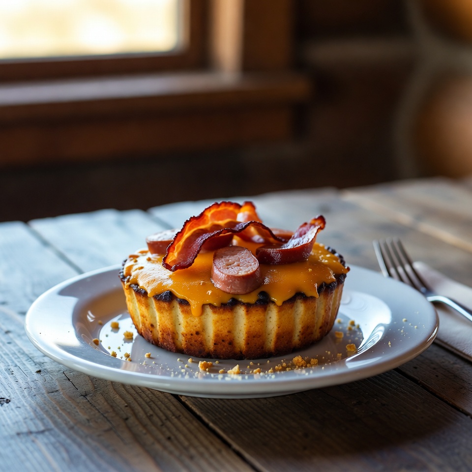 Cheesy Bacon and Sausage Breakfast Bake