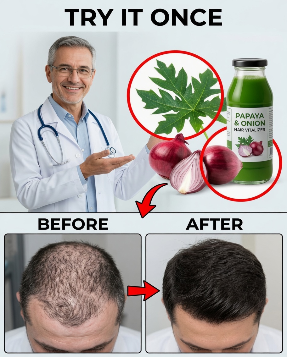 Papaya Leaves & Onion Juice: A Natural Secret for Thicker, Faster-Growing Hair
